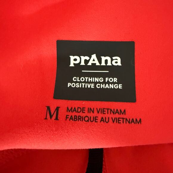 prAna Layna 7/8 High Rise Leggings Coral Red Yoga Pants Pilates | Women’s Medium - Picture 4 of 8